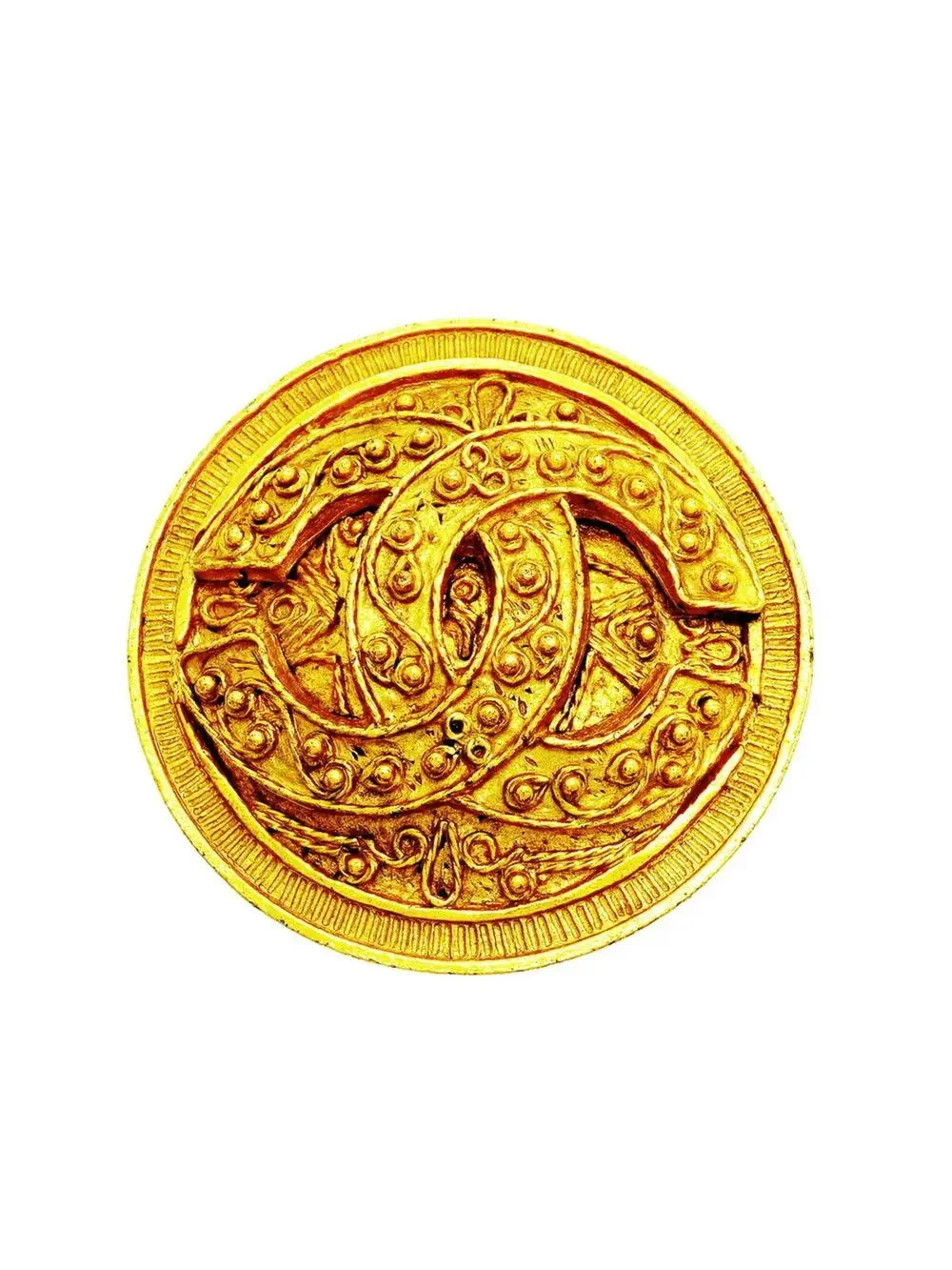 Chanel Cc Logo Circle Brooch Metal #357920C78B